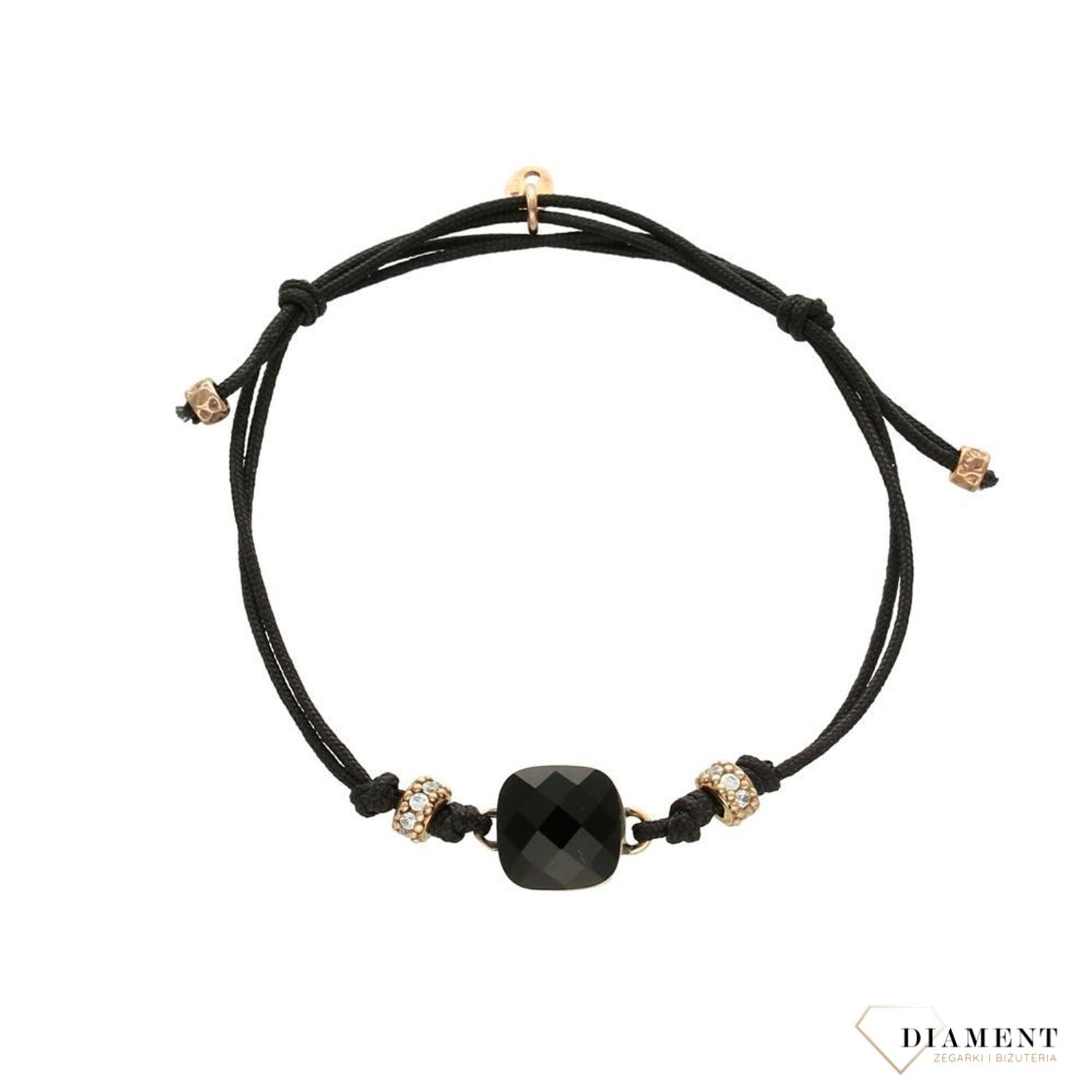 Bransoletka damska wykonana z wysokiej jakości srebra. Bransoletka damska w czarnych barwach. Damska bransoletka idealna na prezent..jpg